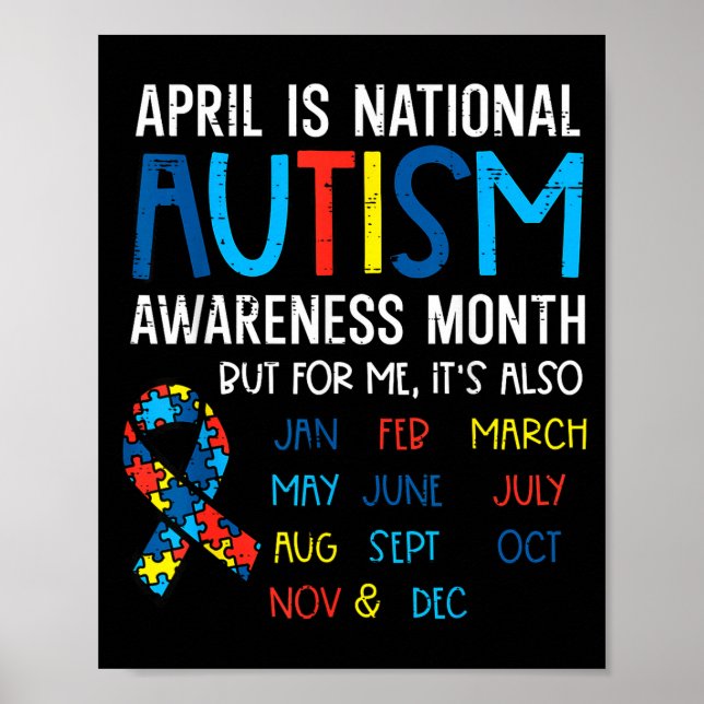April National Autism Awareness Month Band Män Poster (Framsidan)