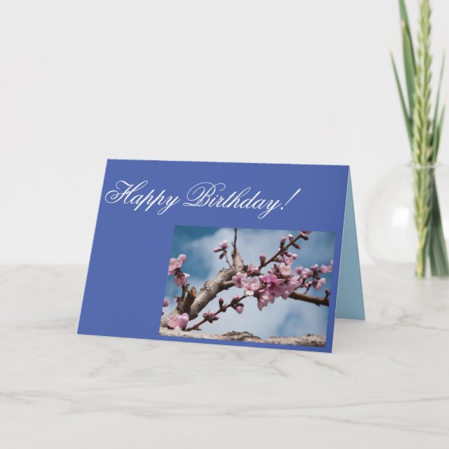 April Peach Blommars Photo Birthday-mallkort Kort (Framsida)