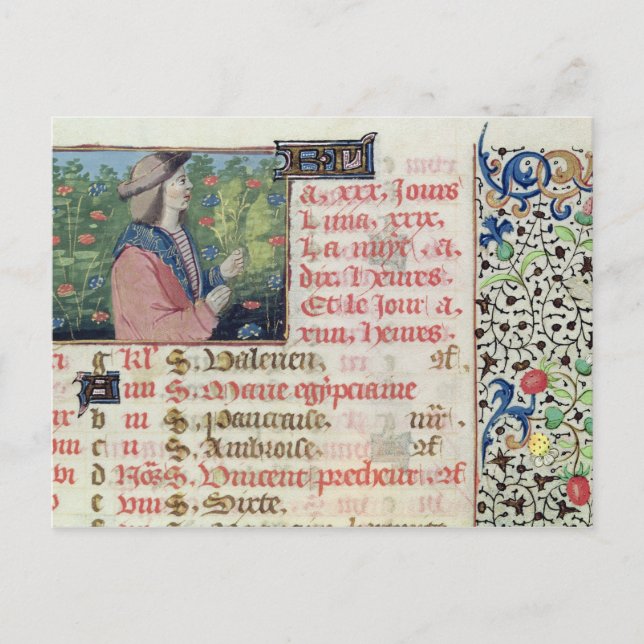 April: Picking Flowers Vykort (Framsida)