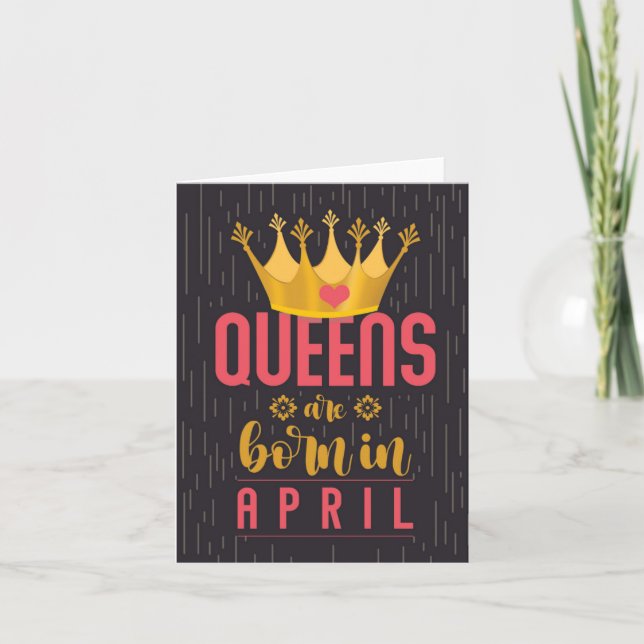 April Queens Grattis på födelsedagen-kort Kort (Framsida)