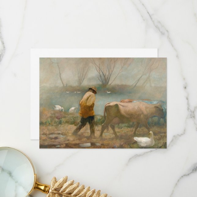 April Rain av Newell Convers Wyeth Tack Kort (Fram/Back In Situ)