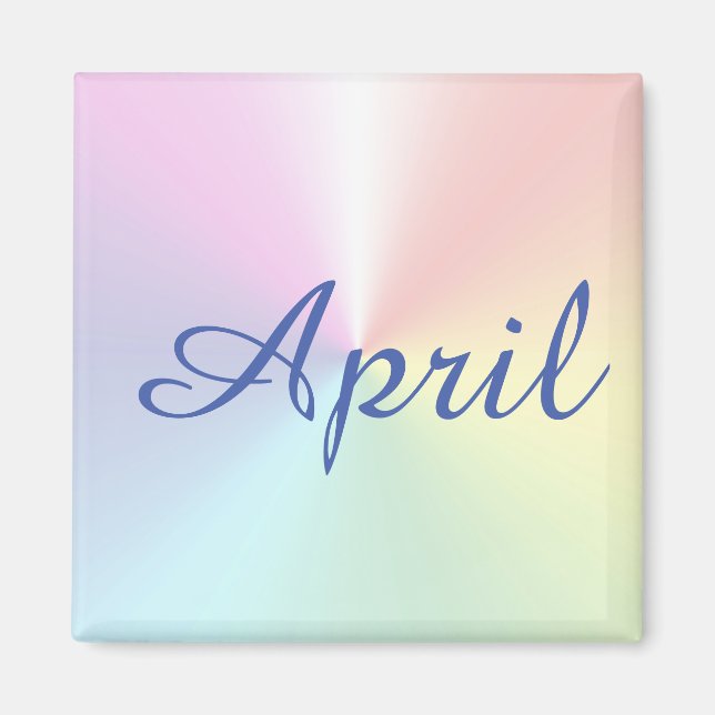 April Rainbow Amazone Blue Square Magnet av Janz (Framsidan)