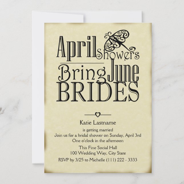April Shodes June Brides Inbjudningar (Framsida)