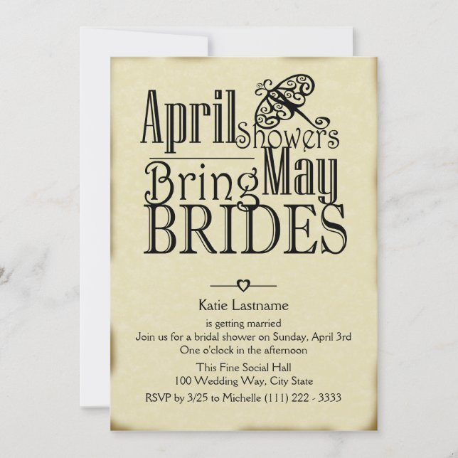 April Shodes May Brides Inbjudningar (Framsida)