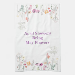 April Showen Hämta May Flowers Kitchen Towel Kökshandduk