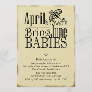 April Showen June Baby Inbjudningar