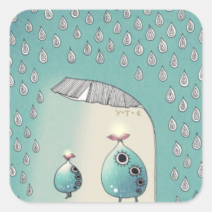 April Shower 2012 Fyrkantigt Klistermärke
