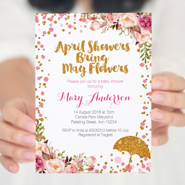 April Shower Baby Shower-inbjudan Inbjudningar (Skapare uppladdad)