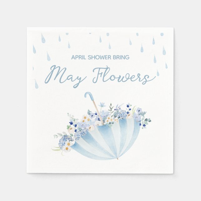 April Shower Bring May Flowers Baby Shower Pappersservett (Framsidan)