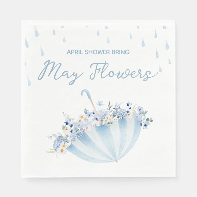 April Shower Bring May Flowers Baby Shower Pappersservett (Framsidan)