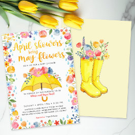 April Shower Hämta May Flowers Baby Shower Inbjudningar
