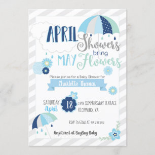 April Shower-inbjudan för babykläder Inbjudningar