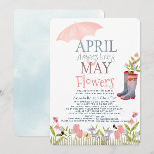 April Shower To May Flowers Shower by Mail Inbjudningar