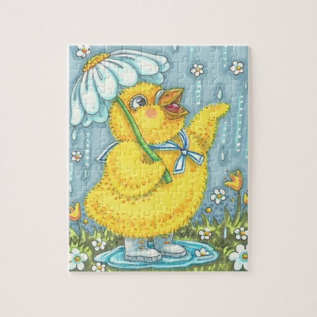 APRIL SHOWERS BABY CHICK, VÅR PÅSK PUZZLE PUSSEL (Vertikal)