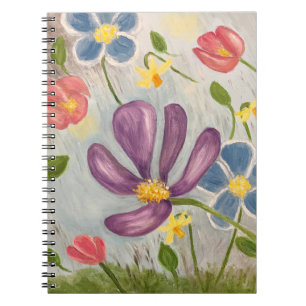 April Showers. Blommigt av färgämnen, Abstrakt Anteckningsbok