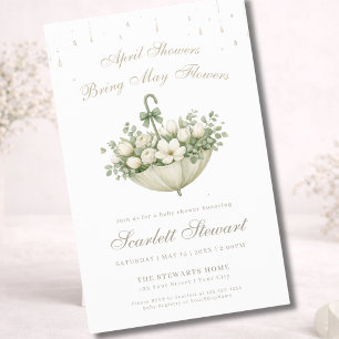April Showers Bring May Flowers Baby Shower BUDGET Flygblad