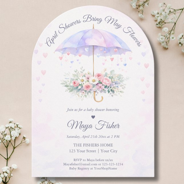 April Showers Bring May Flowers Baby Shower Inbjudningar (Skapare uppladdad)