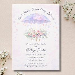 April Showers Bring May Flowers Baby Shower Inbjudningar