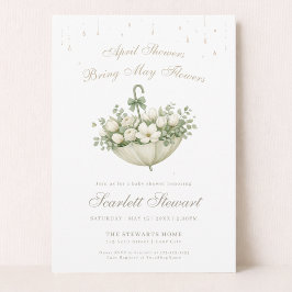 April Showers Bring May Flowers Baby Shower Inbjudningar