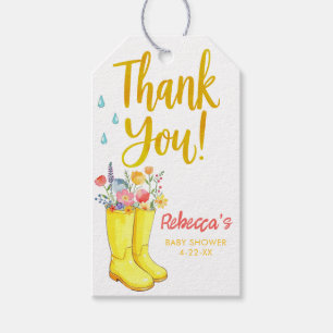April Showers Bring May Flowers Baby Shower Tacks Presentetikett