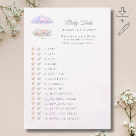 April Showers Bring May Flowers Baby Traits-kort Inbjudningar