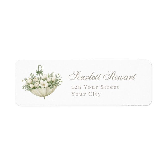 April Showers Bring May Flowers Returadress Etikett (Framsidan)