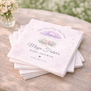 April Showers Bring May Flowers Spring Babyshower Pappersservett