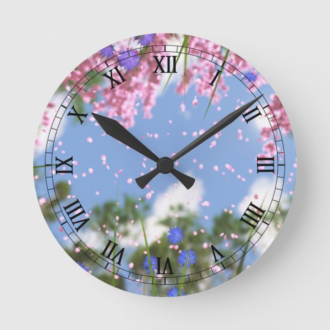 April Showers Clock Rund Klocka (Framsida)