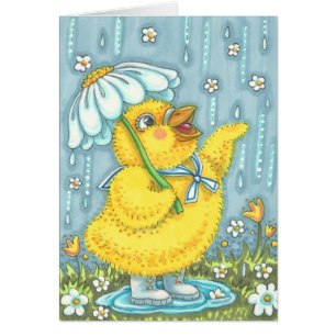 APRIL SHOWERS FÅR BLÅTA VÅR-KORT VERKA HÄLSNINGSKORT