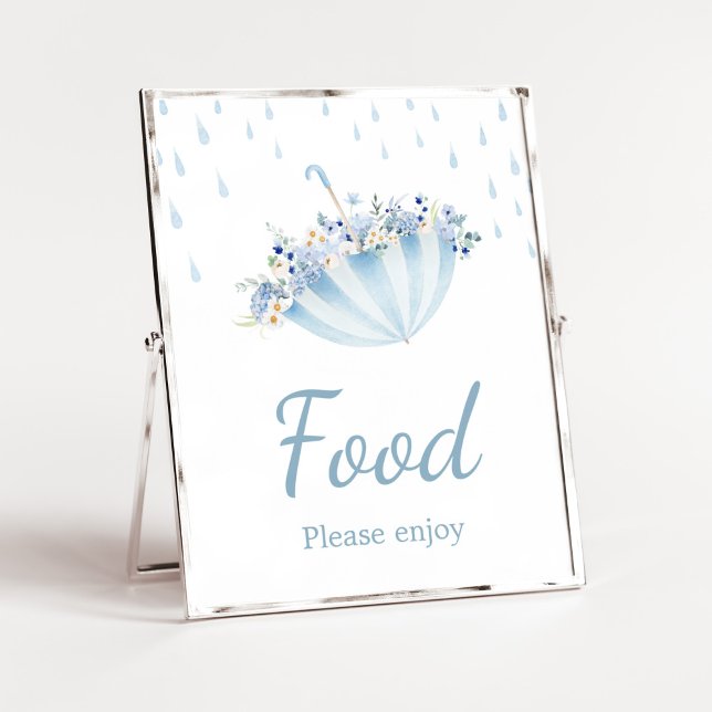 April Showers ger maj blommor Baby Shower Mat Poster (Boy April Shower Bring May Flowers Baby Shower Food Sign)