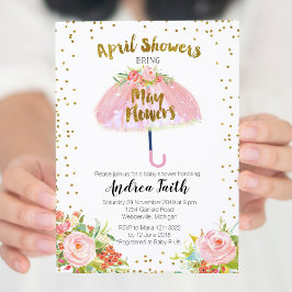 April Showers Ger Maj Blommor Inbjudan