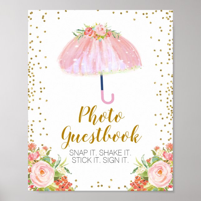 April Showers Hämta May Flowers Photo Guestbook Poster (Framsidan)