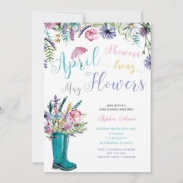 April Showers Maj Blommor Inbjudningar
