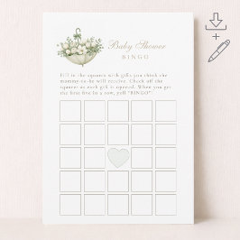 April Showers May Flowers Baby Shower Bingo Kort