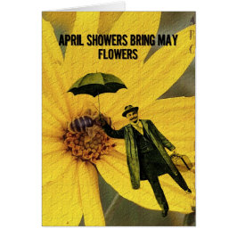 April Showers May Flowers Digital Art Hälsningskort