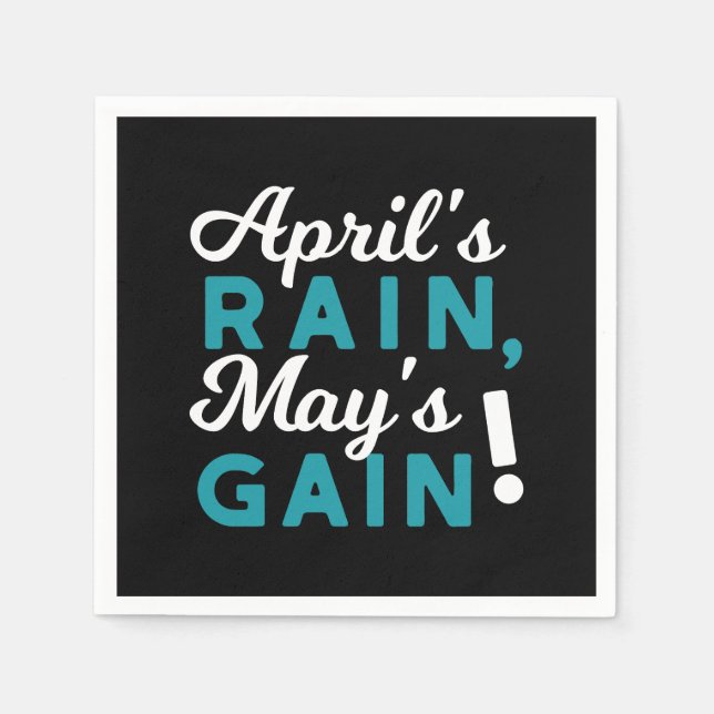 April Showers May Flowers Inspirational Quote Pappersservett (Framsidan)