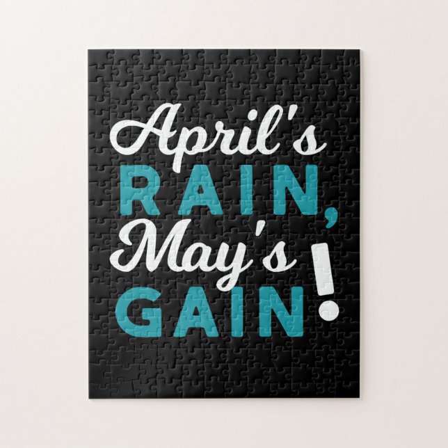 April Showers May Flowers Inspirational Quote Pussel (Vertikal)