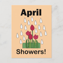 April Showers Pink Daisy Flower Floral Vykort
