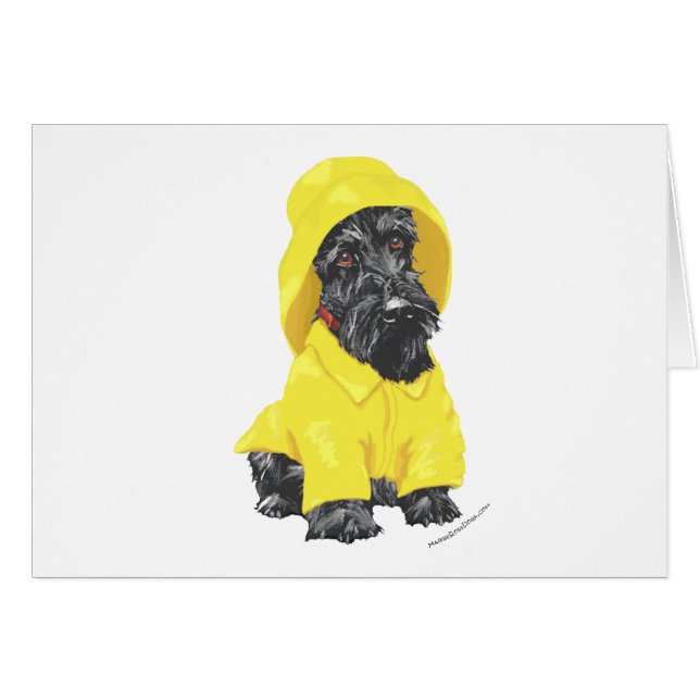 April Showers skotsk terrier Hälsningskort (Framsidan Horizontal)