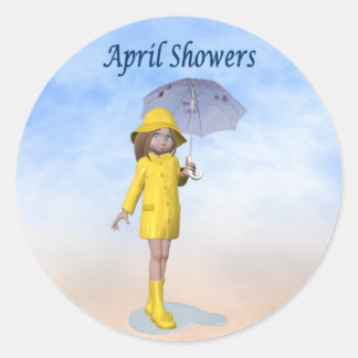 April Showers Stickers Runt Klistermärke