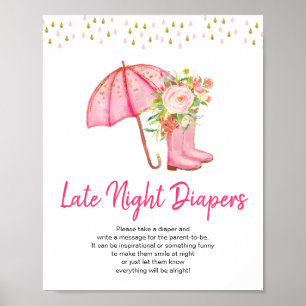 April Showers tar med maj Blommor sent på natten Poster
