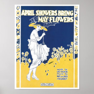 April Showers tar med sig maj Flowers Songbook Cov Poster
