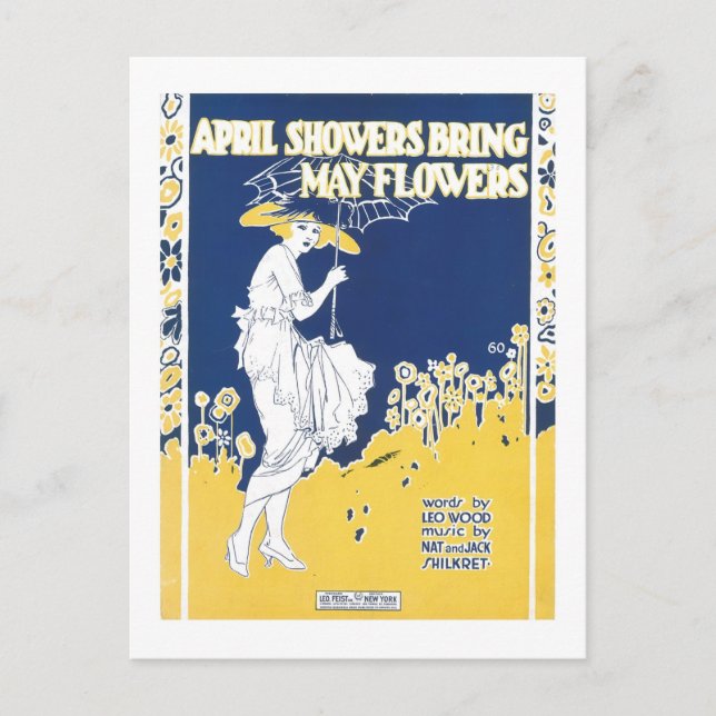 April Showers tar med sig maj Flowers Songbook Cov Vykort (Framsida)