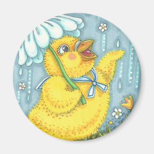 APRIL SHOWERS VÅR CHICK MAGNET Round