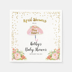 April Showes tar med sig maj-blommor från babyskor Pappersservett