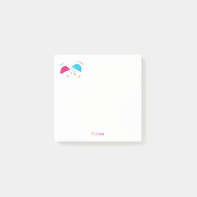 April Shoy Rainy Day Umbrellas med Namn Post-it Block (Framsida)