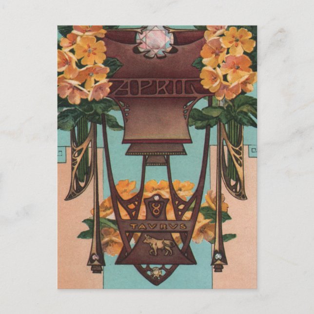 April - Taurus Vykort (Framsida)