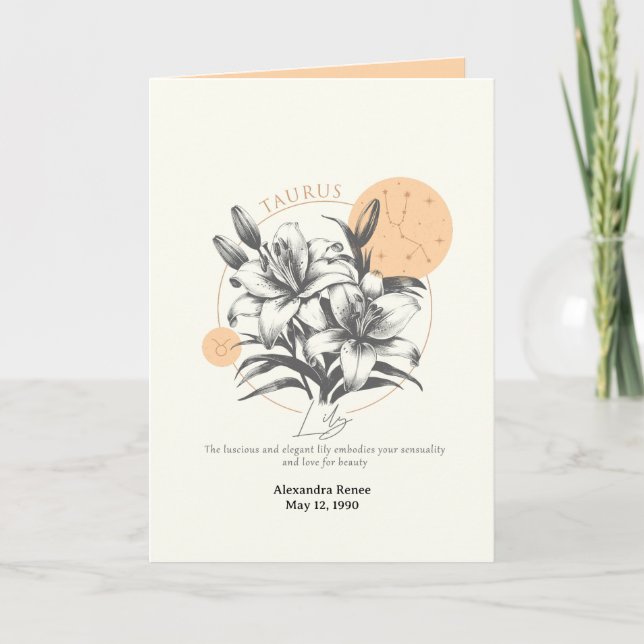 April till maj Flower Anpassningsbar Birthday Kort (Framsida)