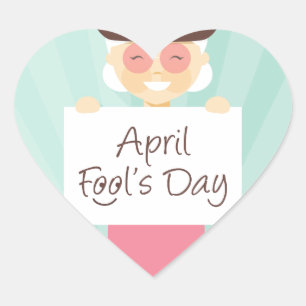 aprilcellsdag hjärtformat klistermärke