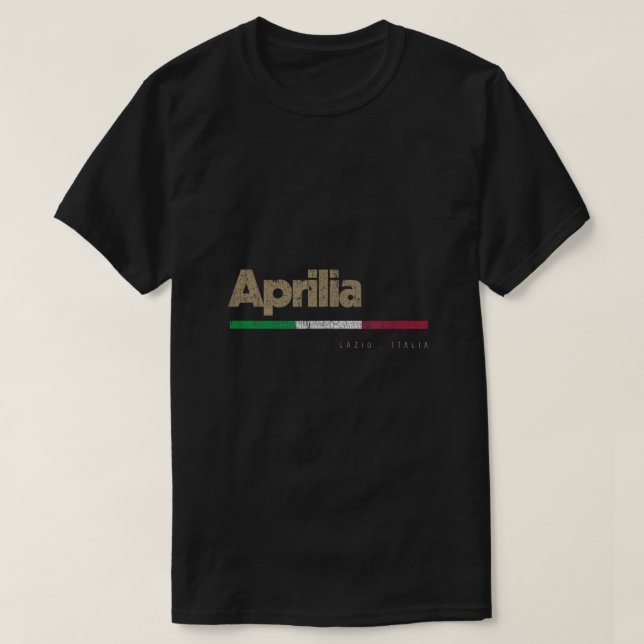 Aprilia Italy City Retro Flagga Italien T Shirt (Design framsida)